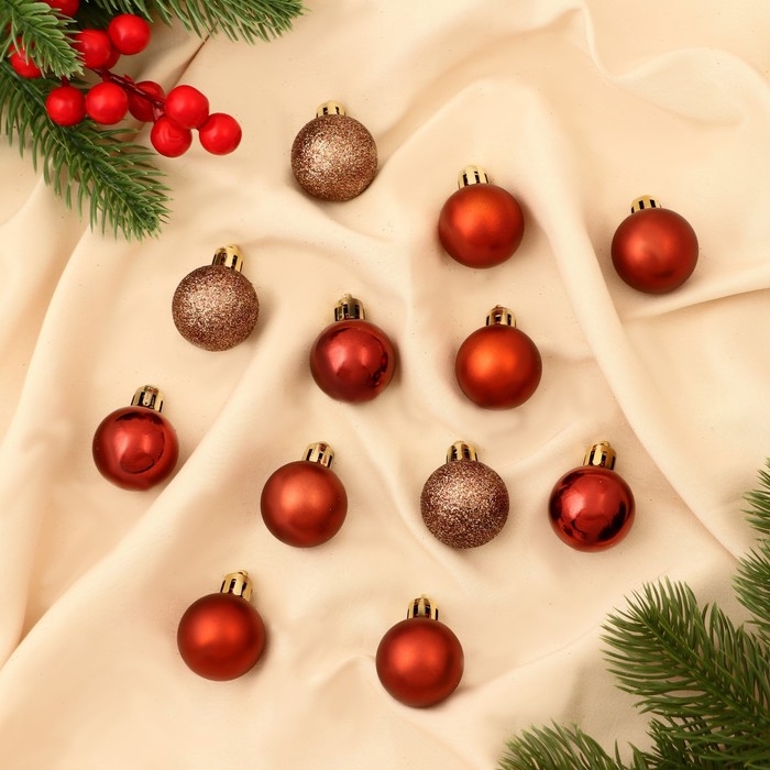 Набор шаров пластик d-3 см, 12 шт Набор шаров пластик d-3 см, 12 шт "Шедар" грация,