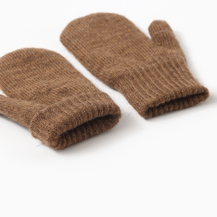 Варежки детские из монгольская шерсти, цвет коричневый, р-р 14 Варежки детские из монгольская шерсти, цвет коричневый, р-р 14