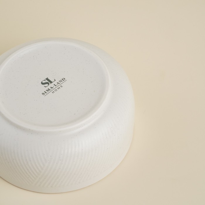 Миска фарфоровая SL Home «Волн в камне», 650 мл, d= 14 см, цвет белый
