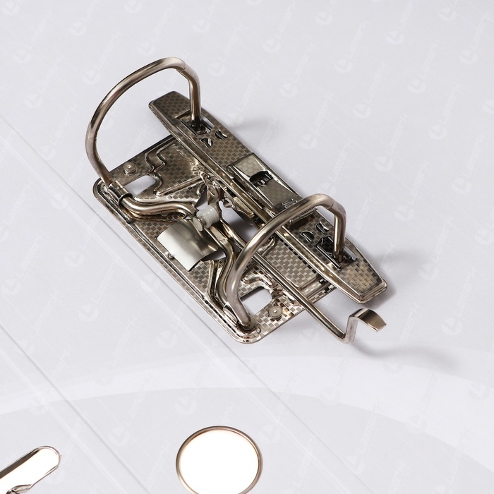 Папка-регистратор А4, 50 мм, Calligrata, ПВХ, тиснение Папка-регистратор А4, 50 мм, Calligrata, ПВХ, тиснение "лен", металлическая окантовка, карман на корешок, собранная, серая, микс