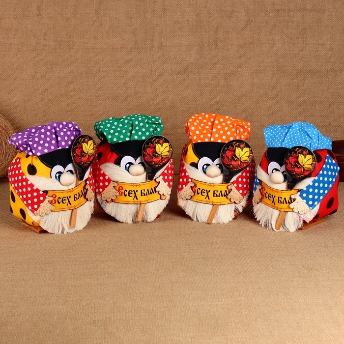 Домовой Санёк Домовой Санёк "Всех благ", с ложкой, 19 х 17 см, микс