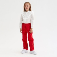 Джинсы для девочки MINAKU: Casual collection KIDS, цвет красный, рост 134 см