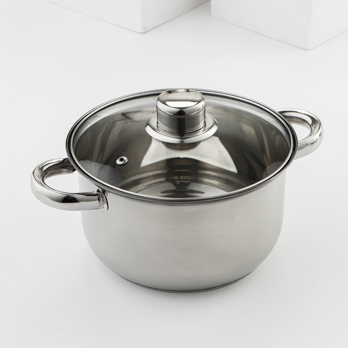 Набор посуды из нержавеющей стали Доляна «Классика», 8 предметов: ковш 1,5 л, 2 кастрюли 2/3 л, сковорода d=24 см, крышки, стенки 0,3 мм, дно 5 мм Набор посуды из нержавеющей стали Доляна «Классика», 8 предметов: ковш 1,5 л, 2 кастрюли 2/3 л, сковорода d=24 см, крышки, стенки 0,3 мм, дно 5 мм