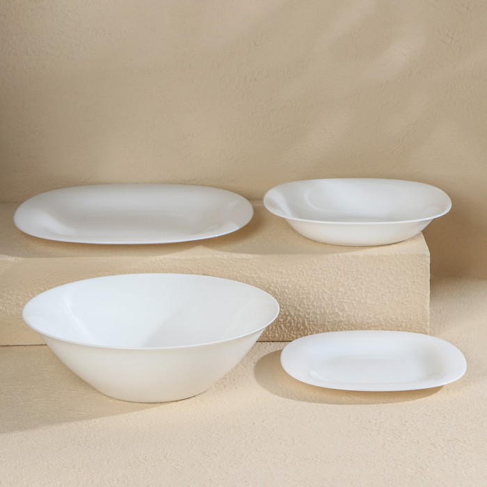 Сервиз столовый Luminarc Carine, стеклокерамика, 19 предметов, цвет белый Сервиз столовый Luminarc Carine, стеклокерамика, 19 предметов, цвет белый