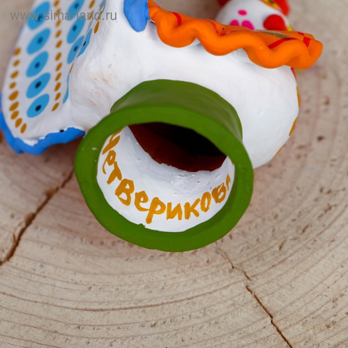 Дымковская игрушка  Дымковская игрушка "Индюк на ступке", 9 см, микс