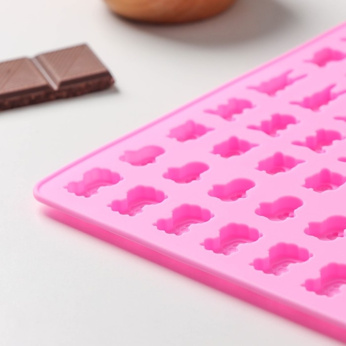 Форма для мармелада Доляна «Зоопарк», силикон, 18,5×15×0,5 см, 49 ячеек (2×1,5 см), цвет розовый Форма для мармелада Доляна «Зоопарк», силикон, 18,5×15×0,5 см, 49 ячеек (2×1,5 см), цвет розовый