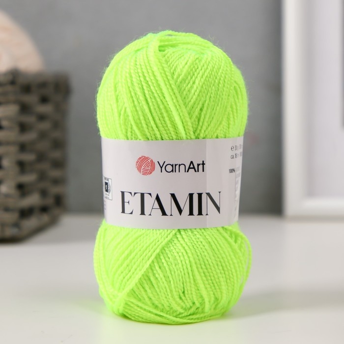 Пряжа Пряжа "Etamin" 100% акрил 180м/30гр (459 яр. лайм)