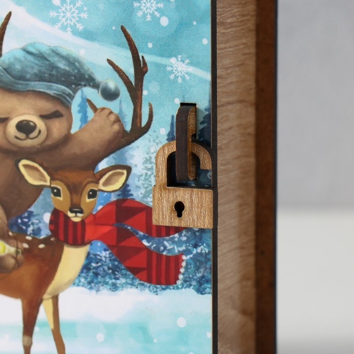 Новогодняя копилка-шкатулка  Новогодняя копилка-шкатулка "Богатства" 14х12х5 см