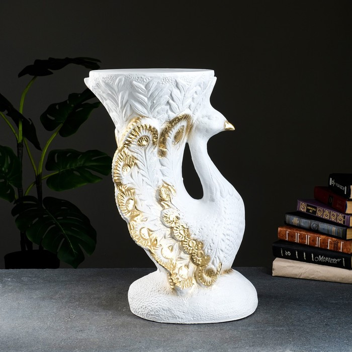 Фигура - подставка Фигура - подставка "Жар птица" белое золото, 39х32х52см