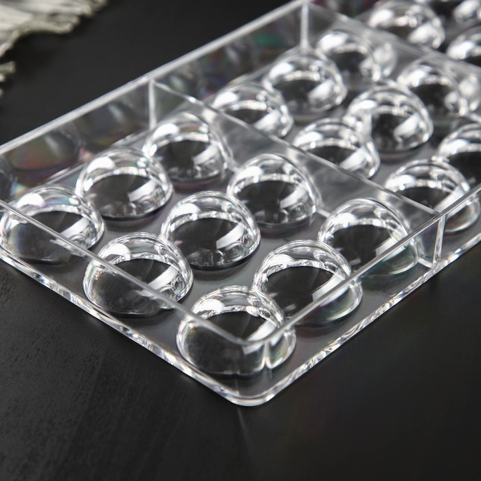 Форма для конфет и шоколада KONFINETTA «Полусфера», 27,5×13,5 см, 24 ячейки 3×3 см, цвет прозрачный Форма для конфет и шоколада KONFINETTA «Полусфера», 27,5×13,5 см, 24 ячейки 3×3 см, цвет прозрачный