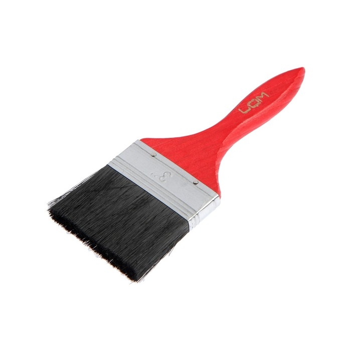 Кисть плоская ЛОМ, смешанная щетина, деревянная рукоятка, 3 Кисть плоская ЛОМ, смешанная щетина, деревянная рукоятка, 3", 75 мм