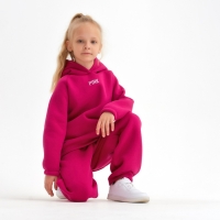 Костюм детский (худи, брюки) MINAKU: Basic Line KIDS, oversize, цвет фуксия, рост 128