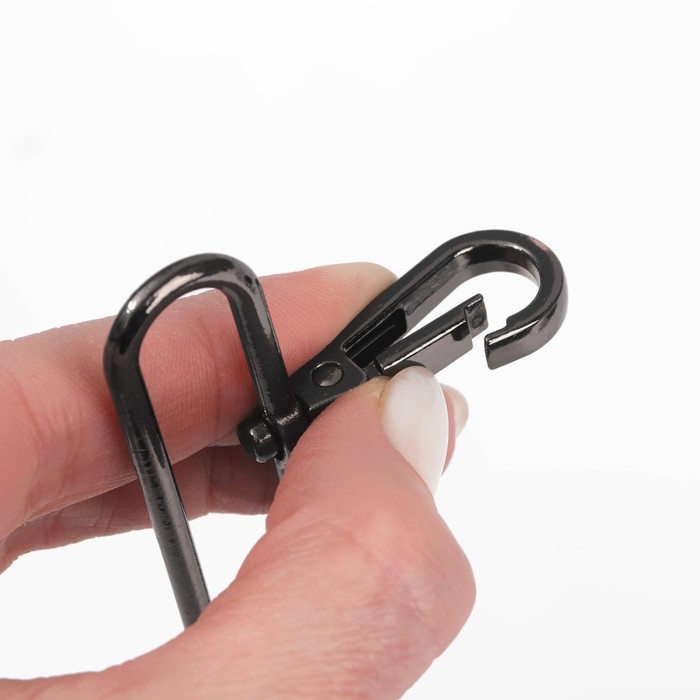 Карабин металлический, 57 × 49 мм / 50 × 3,5 мм, 3 шт, цвет чёрный Карабин металлический, 57 × 49 мм / 50 × 3,5 мм, 3 шт, цвет чёрный