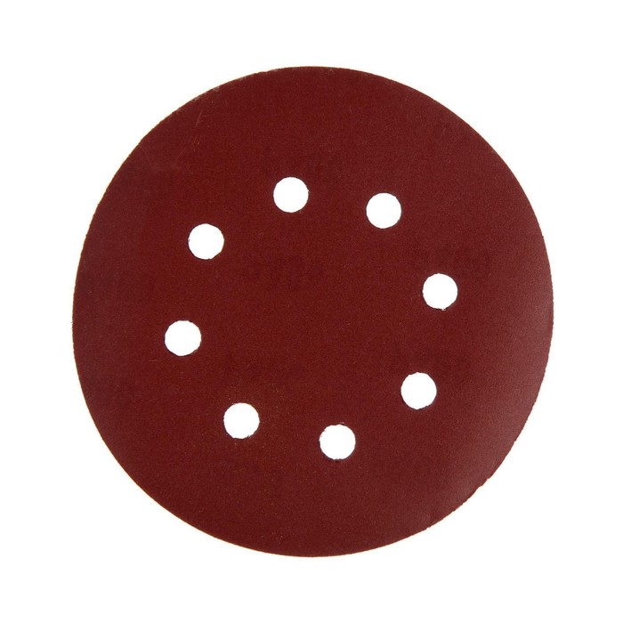 Круг абразивный шлифовальный под  Круг абразивный шлифовальный под "липучку" ТУНДРА, перфорированный, 150 мм, Р400, 5 шт.
