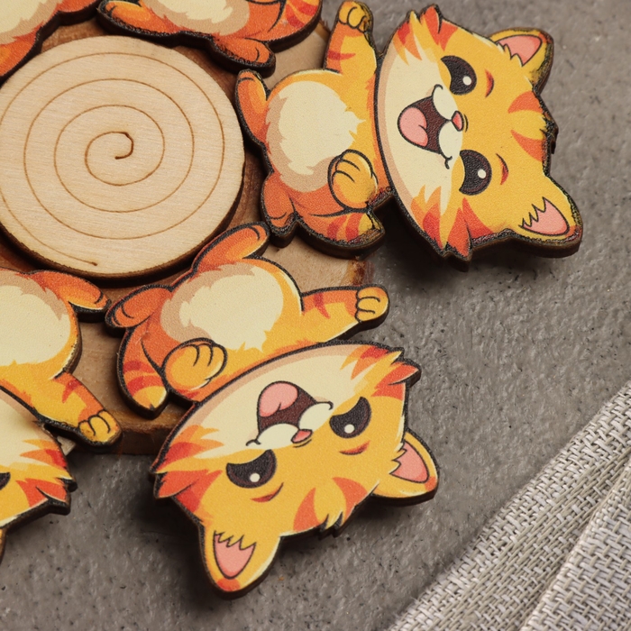 Подставка под горячее Подставка под горячее "Рыжий кот", D=12, можжевельник