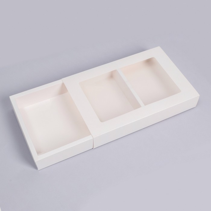 Коробка складня, пенал, с окном, белая, 30 х 20 х 5 см Коробка складня, пенал, с окном, белая, 30 х 20 х 5 см