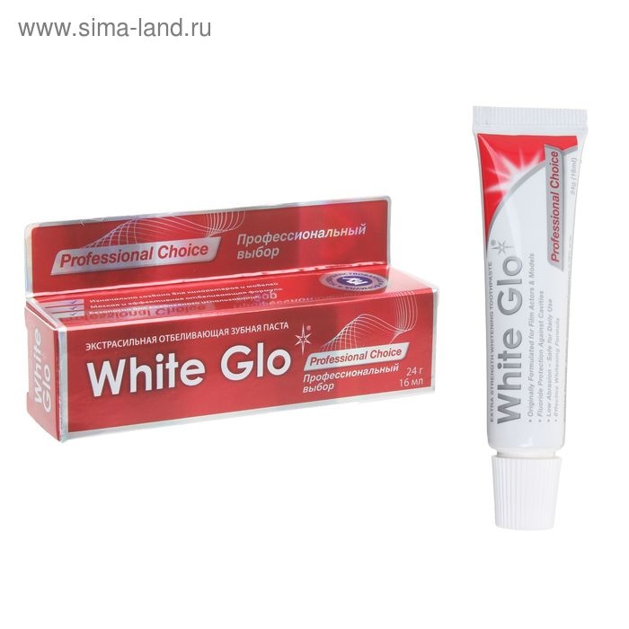Отбеливающая зубная паста White Glo, «Профессиональный выбор», 24 г Отбеливающая зубная паста White Glo, «Профессиональный выбор», 24 г