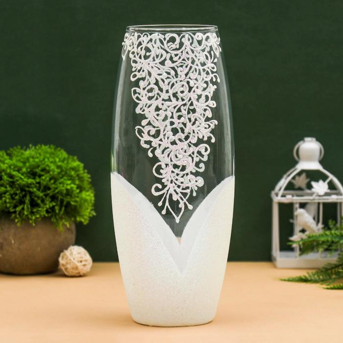 Ваза Ваза "Серебряное кружево" овал 8х11х25 см