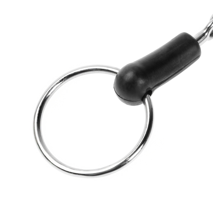 Удило для лошади с гипоалергенным пластиком, расстояние между кольцами 140 мм Удило для лошади с гипоалергенным пластиком, расстояние между кольцами 140 мм