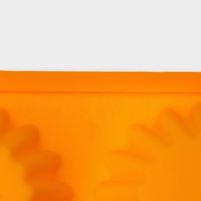 Форма для выпечки Доляна «Сладости. Круг реб», силикон, 28×21 см, 12 ячеек, d=6 см, d по дну = 4 см, цвет оранжевый Форма для выпечки Доляна «Сладости. Круг реб», силикон, 28×21 см, 12 ячеек, d=6 см, d по дну = 4 см, цвет оранжевый