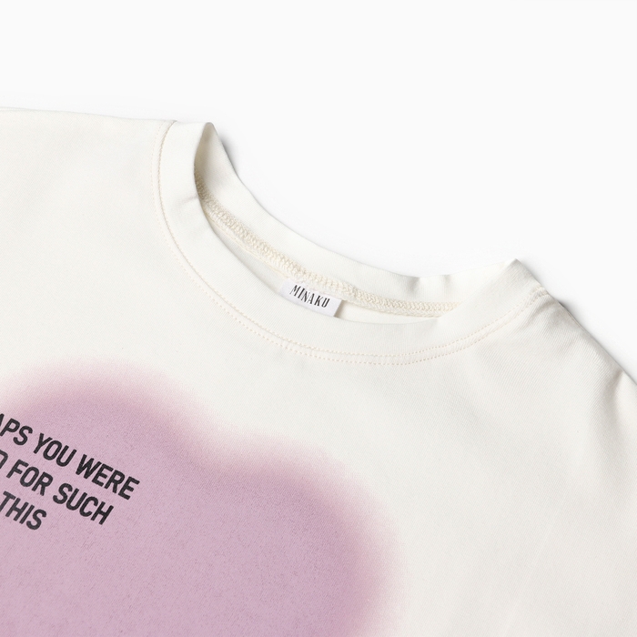 Футболка детская MINAKU цвет молочный, рост 122 см Футболка детская MINAKU цвет молочный, рост 122 см