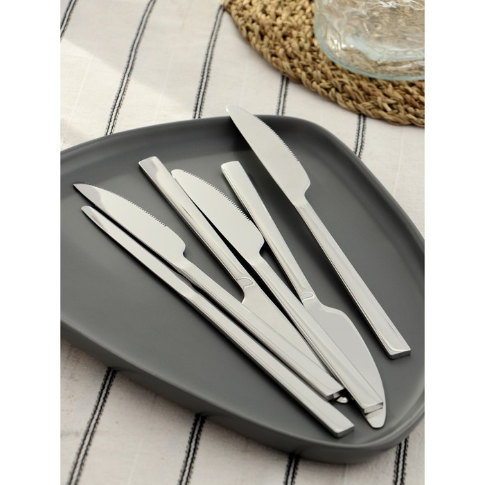 Нож столовый из нержавеющей стали Magistro Gamburg, длина 20,8 см, толщина 4 мм, цвет серебряный Нож столовый из нержавеющей стали Magistro Gamburg, длина 20,8 см, толщина 4 мм, цвет серебряный