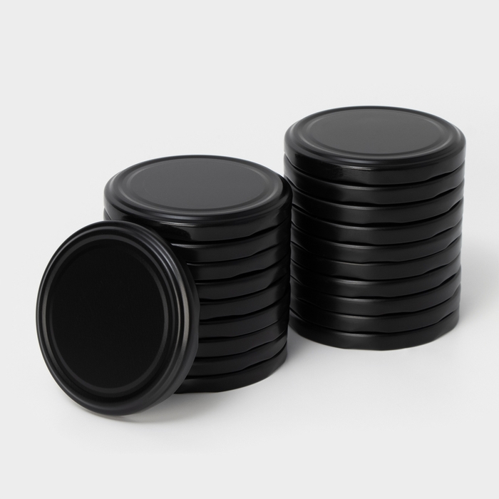 Крышки для консервирования Доляна, ТО-82 мм, металл, цвет чёрный матовый, 20 шт Крышки для консервирования Доляна, ТО-82 мм, металл, цвет чёрный матовый, 20 шт