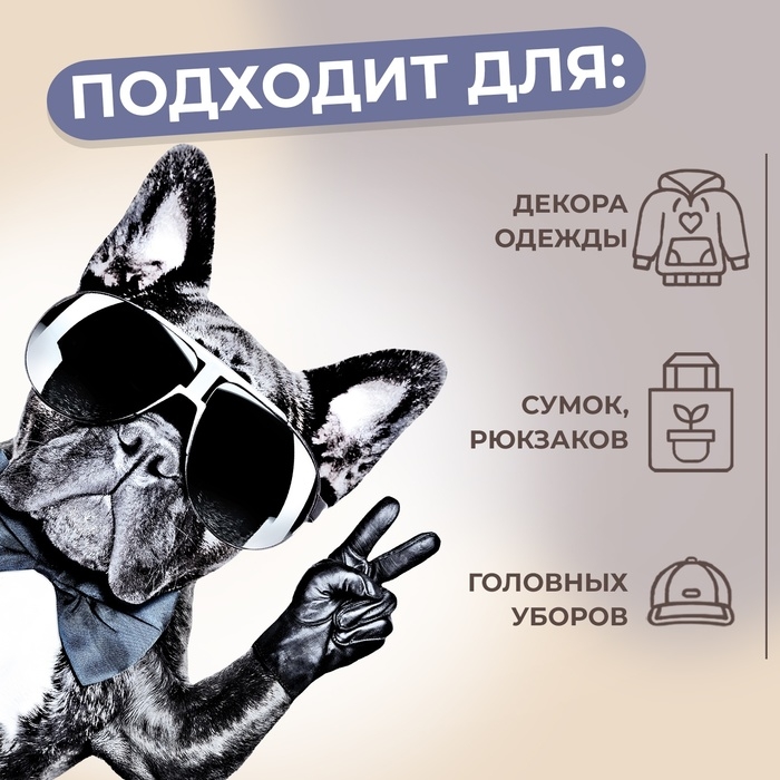 Термотрансфер «Французский бульдог», 14,5 × 21,5 см, цена за 1 штуку Термотрансфер «Французский бульдог», 14,5 × 21,5 см, цена за 1 штуку