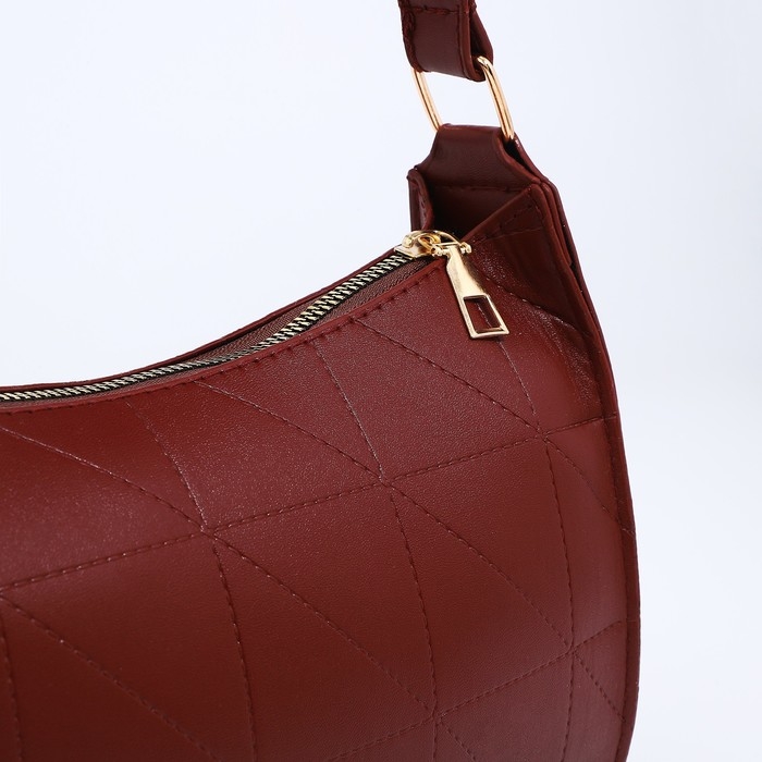 Сумка-багет на молнии, цвет коричневый Сумка-багет на молнии, цвет коричневый