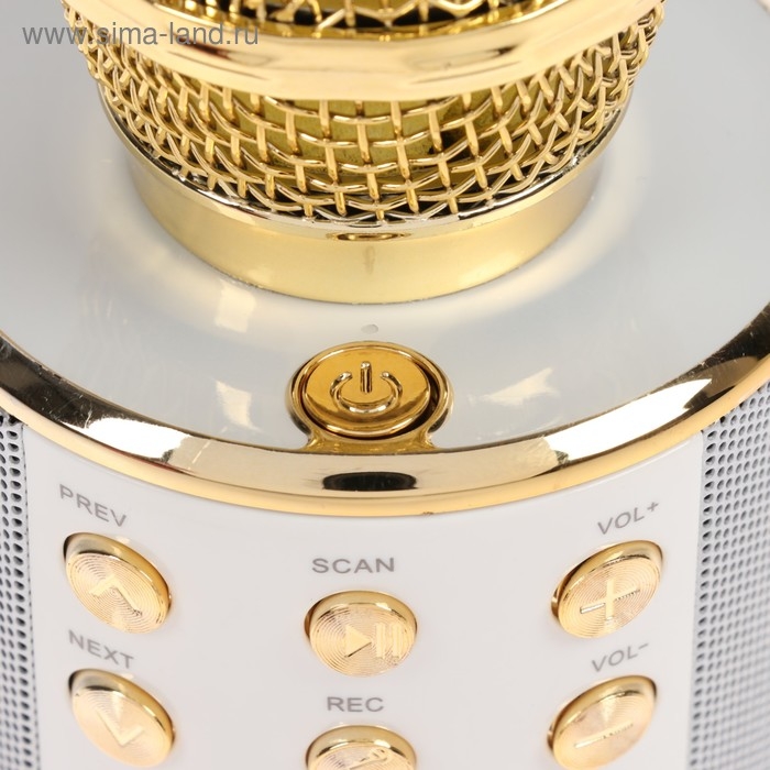 Микрофон для караоке Luazon LZZ-56, WS-858, 1800 мАч, жёлтый Микрофон для караоке Luazon LZZ-56, WS-858, 1800 мАч, жёлтый