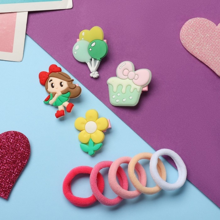 Набор для волос Набор для волос "Выбражулька" (10 резинок,4 зажима) девочка