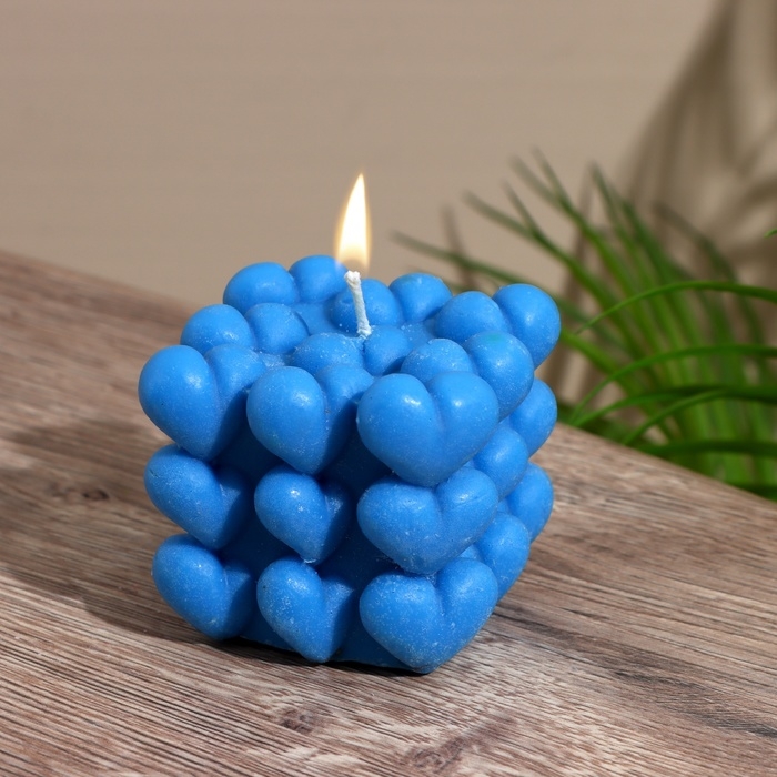 Свеча  Свеча "Куб сердечки" 6х6х6 см, соевый воск