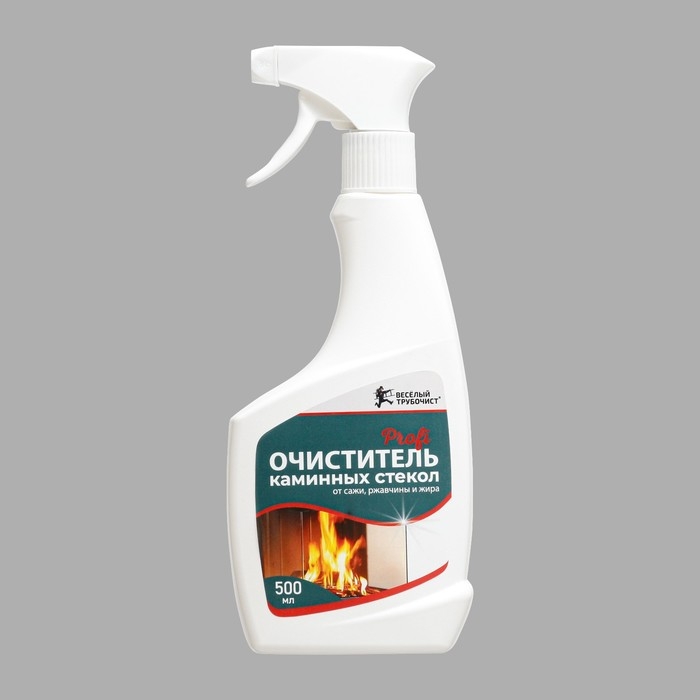 Очиститель  Очиститель "Веселый трубочист.Profi" для каминных стекол от сажи, ржавчины и жира, 500 мл