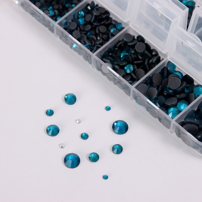 Декор для творчества стекло Декор для творчества стекло "Стразы усечённый конус. Синее море" d=2-6,5 мм н-р 2600 шт