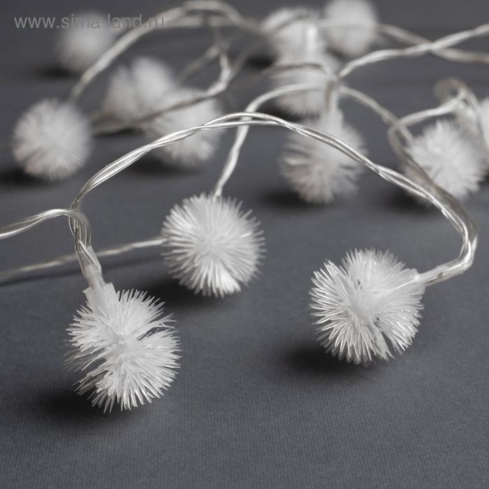 Гирлянда «Нить» 3 м с насадками «Ёжики», IP20, прозрачная нить, 20 LED, батарейки AAх3 (нет в комплекте), свечение мульти Гирлянда «Нить» 3 м с насадками «Ёжики», IP20, прозрачная нить, 20 LED, батарейки AAх3 (нет в комплекте), свечение мульти