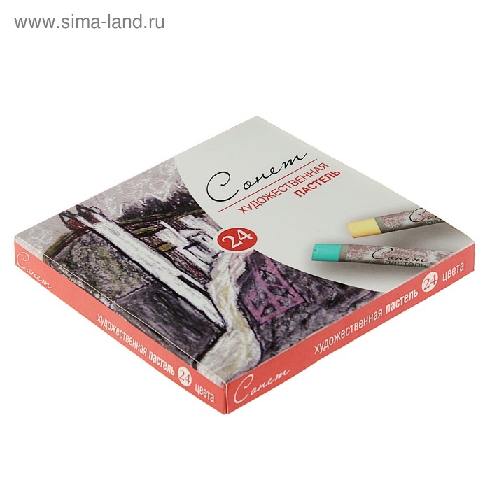 Пастель сухая ЗХК  Пастель сухая ЗХК "Сонет", 24 цвета, Soft, D-8 мм/L-60 мм, круглое сечение, художественная, 7141224