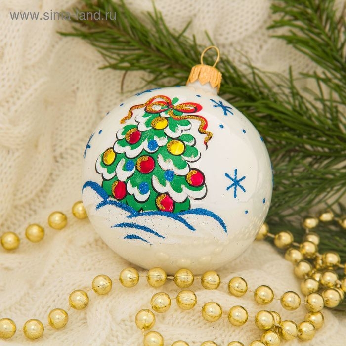 Набор новогодних шаров Набор новогодних шаров "Морозный" (набор 4 шт) 7,5 см