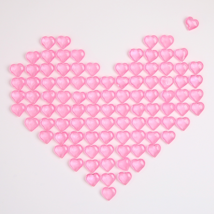 Сердечки пластиковые декоративные, набор 100 шт., размер 1 шт. — 2 × 2 см, цвет розовый Сердечки пластиковые декоративные, набор 100 шт., размер 1 шт. — 2 × 2 см, цвет розовый
