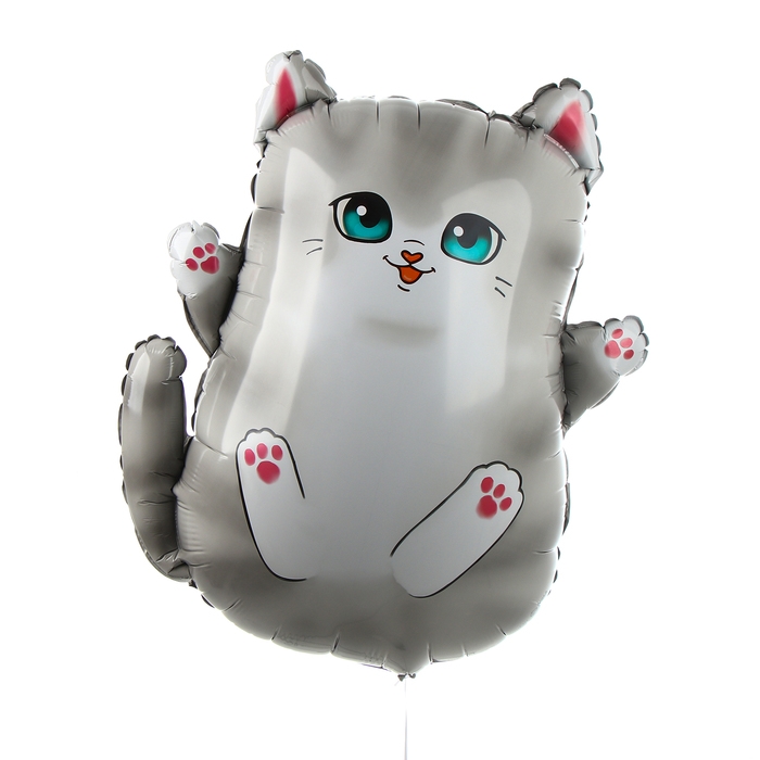 Воздушный шар фольгированный 28 Воздушный шар фольгированный 28" «Серый котик», набор 50 шт.