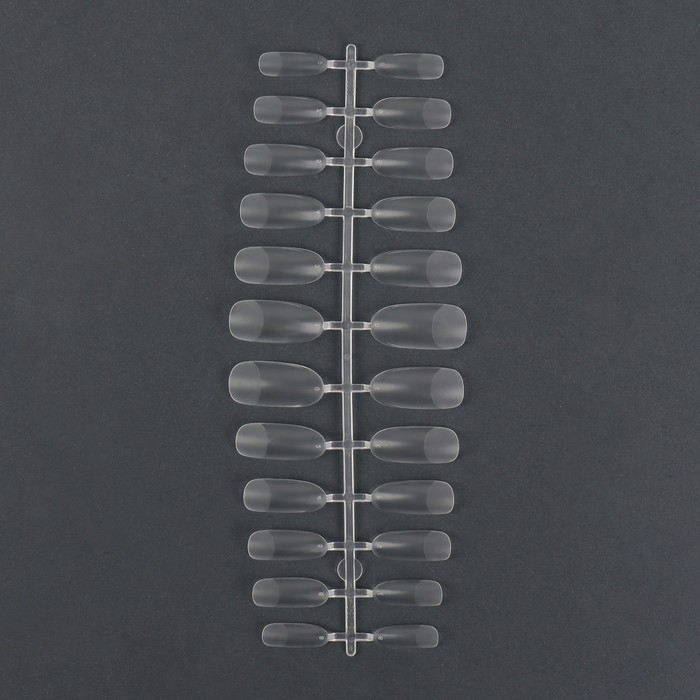 Гелевые типсы для наращивания ногтей, 240 шт, форма овал, полное матовое покрытие, в контейнере, цвет прозрачный