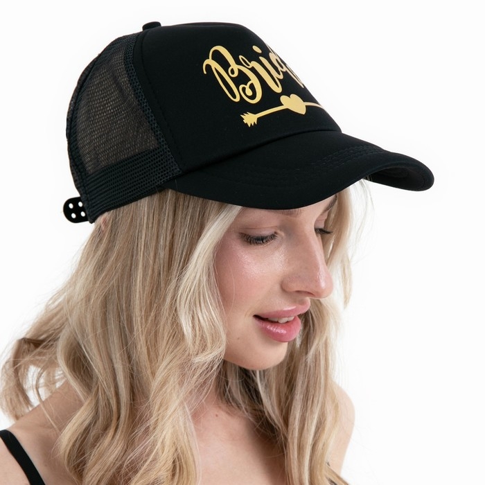 Кепка для девичника Bride, цвет чёрный, карнавальный аксессуар Кепка для девичника Bride, цвет чёрный, карнавальный аксессуар