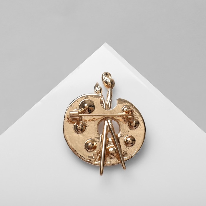 Брошь «Краски» палитра, цветная в золоте Брошь «Краски» палитра, цветная в золоте