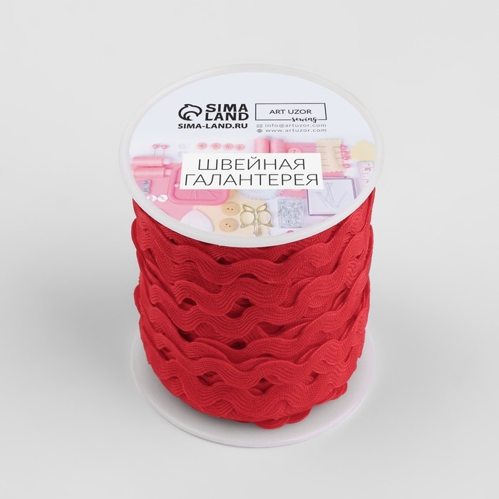 Тесьма отделочная «Вьюнчик», 5 мм, 27 ± 1 м, цвет красный Тесьма отделочная «Вьюнчик», 5 мм, 27 ± 1 м, цвет красный