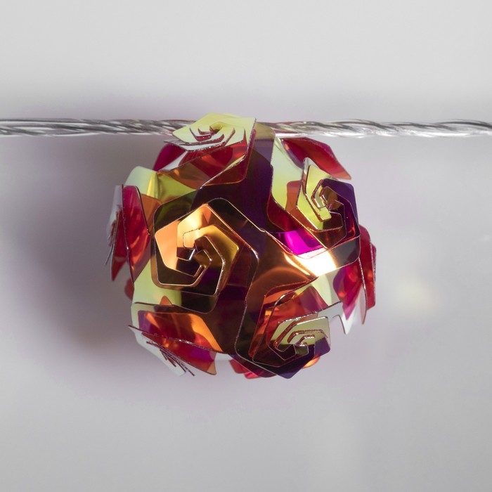 Гирлянда «Нить» 4.5 м с насадками «Цветочные шары», IP20, прозрачная нить, 15 LED, свечение красное, 220 В Гирлянда «Нить» 4.5 м с насадками «Цветочные шары», IP20, прозрачная нить, 15 LED, свечение красное, 220 В