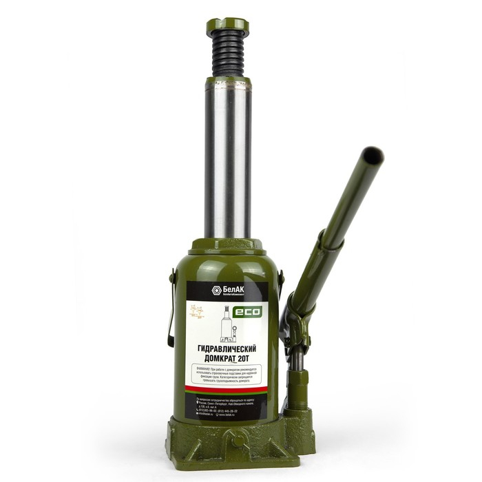 Домкрат гидравлический  Домкрат гидравлический "БелАК" ECO БАК.70021, подъем/подхват 410/210 мм, 20 т