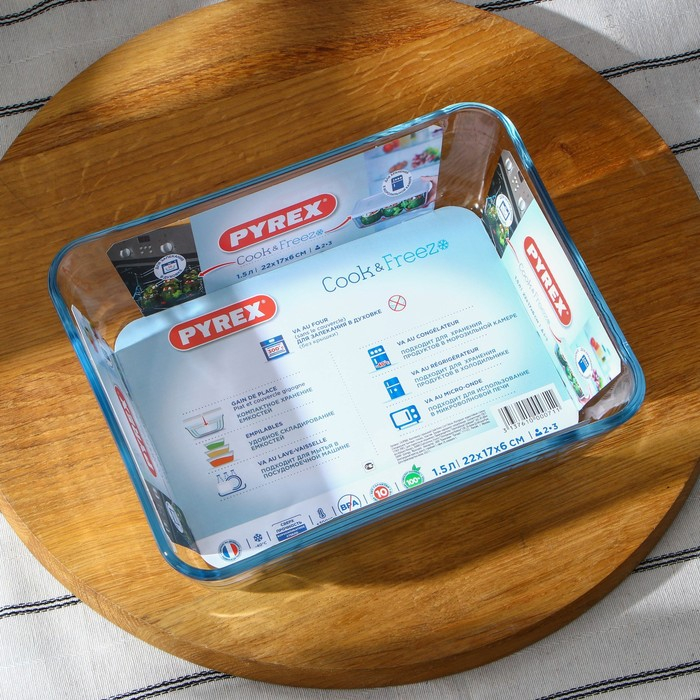 Форма прямоугольная для запекания и выпечки из жаропрочного стекла Cook&Store, 1,5 л, с крышкой Форма прямоугольная для запекания и выпечки из жаропрочного стекла Cook&Store, 1,5 л, с крышкой