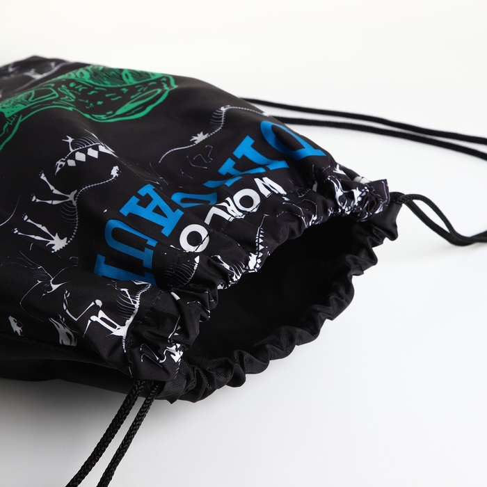 Мешок для обуви на шнурке, цвет чёрный/зелёный Мешок для обуви на шнурке, цвет чёрный/зелёный