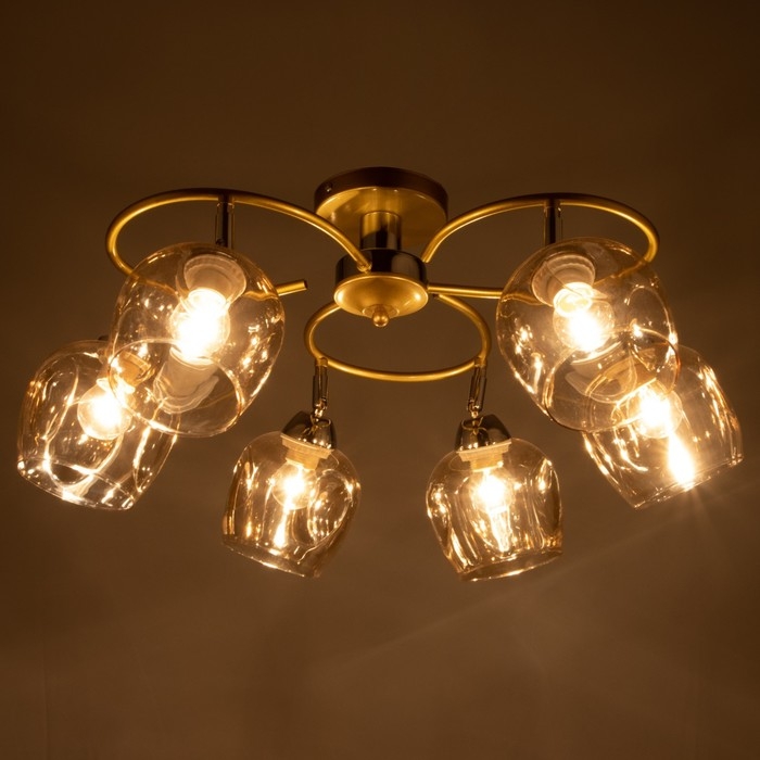 Люстра "Нова" 6x60Вт E27 шампань 68х68х26 см BayerLux