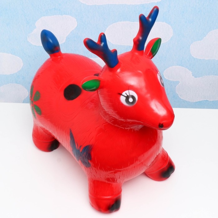 Игрушка - прыгун детская Игрушка - прыгун детская "Олень" резиновая надувная, 50х27см, красный
