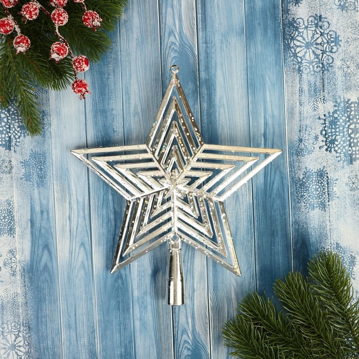 Наконечник Наконечник "Звезда" сияние, 19х22 см, серебро